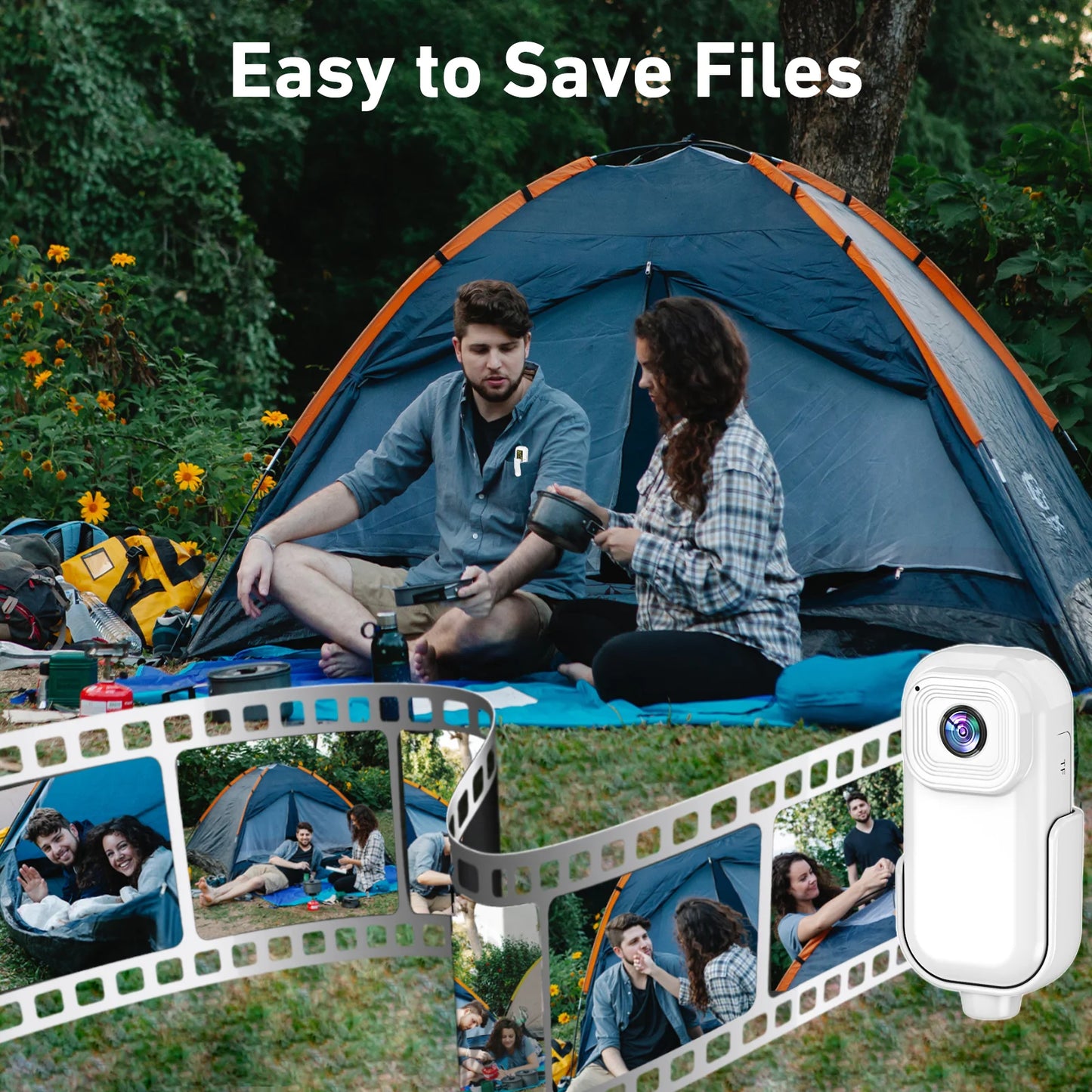 1080P HD Sports Camera, 120° Wide Angle, with Back Clip, Motion Detection, for Outdoor, Camping, Hiking, Riding