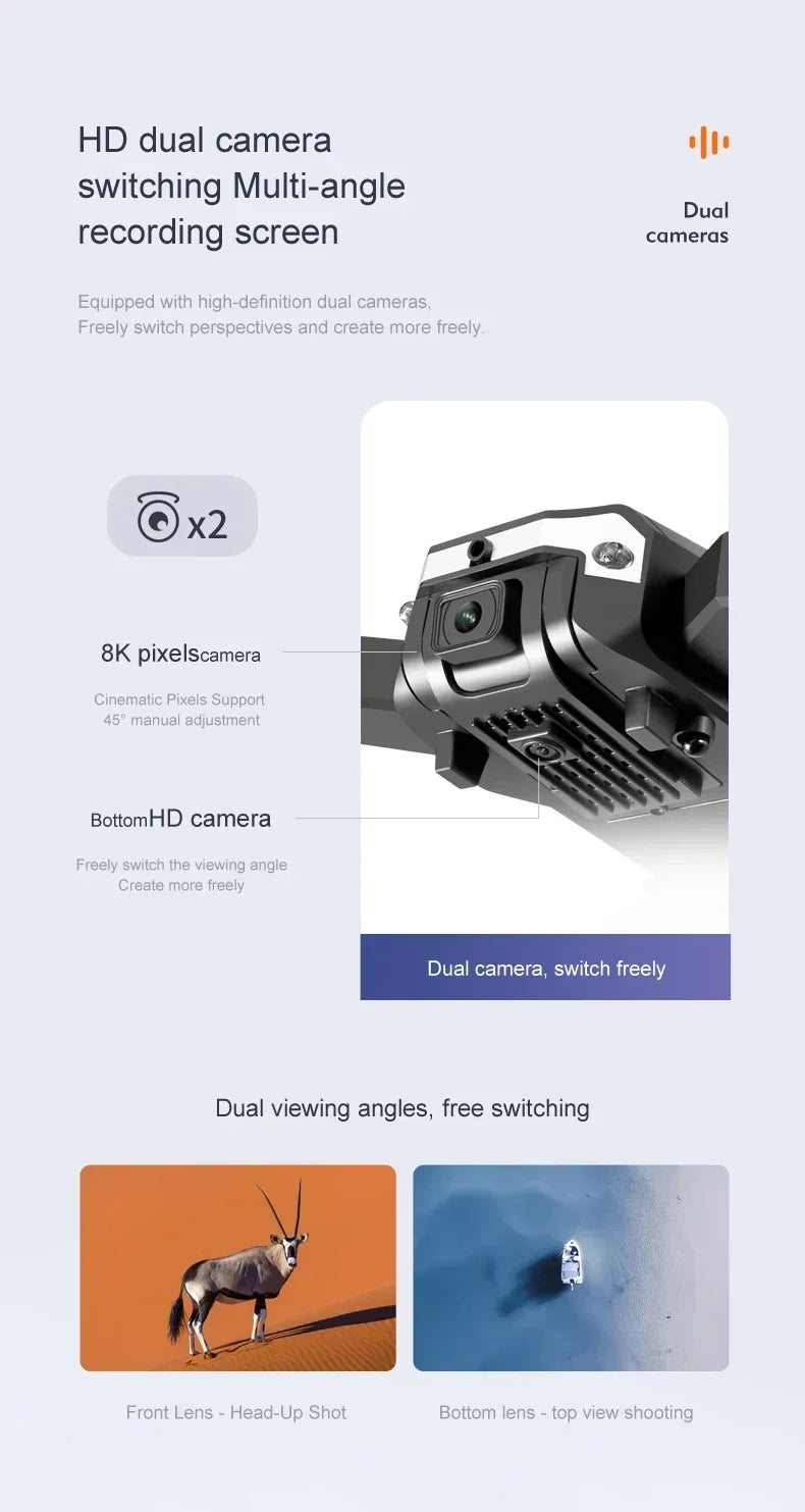 Mini G6 Pro Drone 8K 5G GPS Professional HD Aerial Photography QualCamera Omnidirectional Obstacle Avoidance Quadrotor Toy